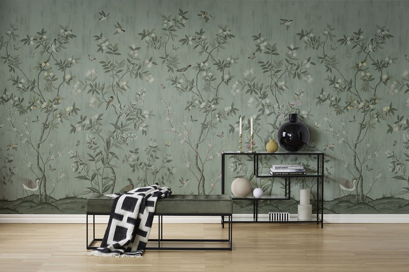 R16742 Chinoiserie Chic Jade La Chinoiserie Mural by Rebel Walls