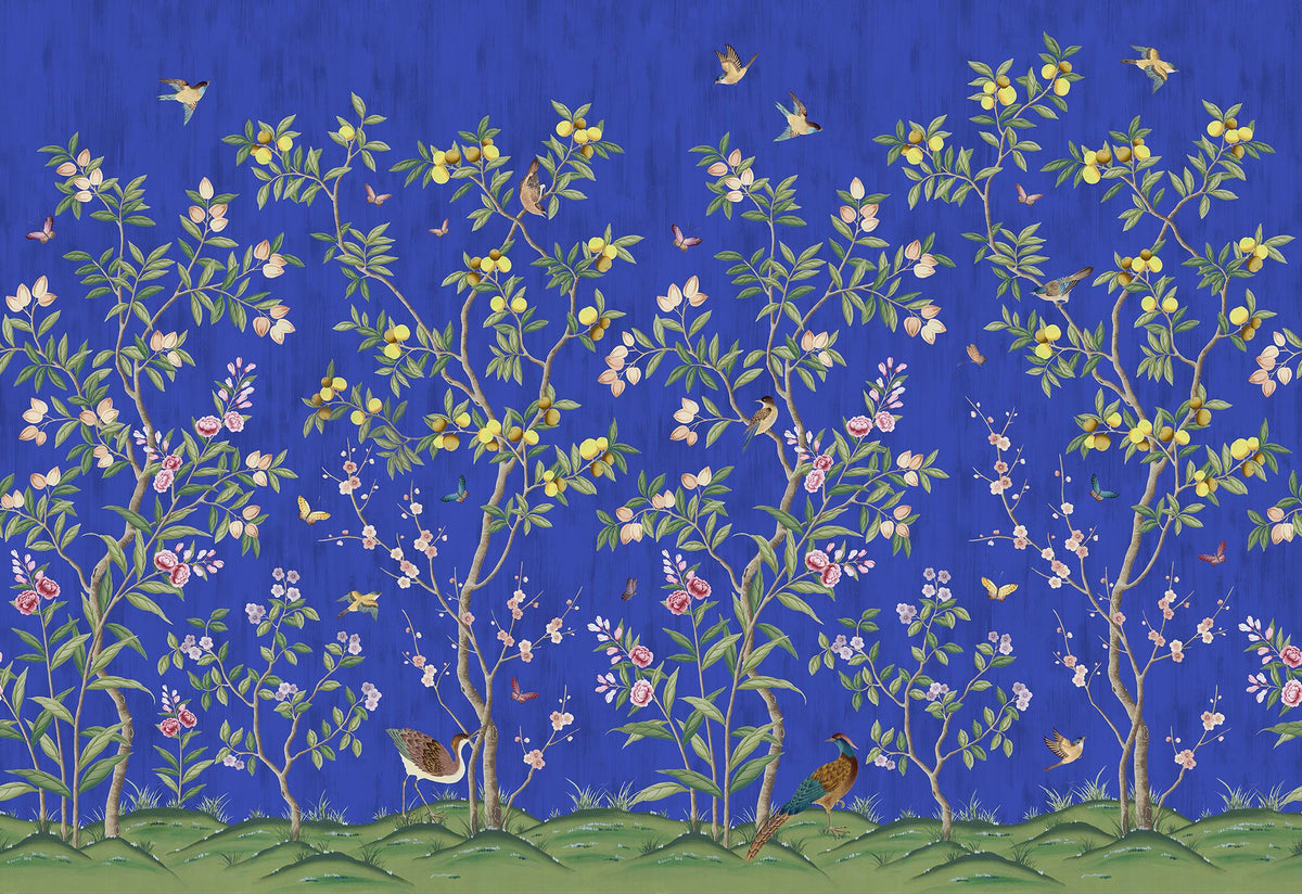 R16747 Chinoiserie Chic Cobalt Play Mural by Rebel Walls