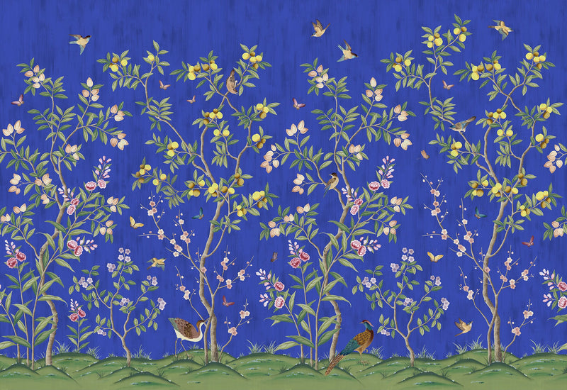 R16747 Chinoiserie Chic Cobalt Play Mural by Rebel Walls