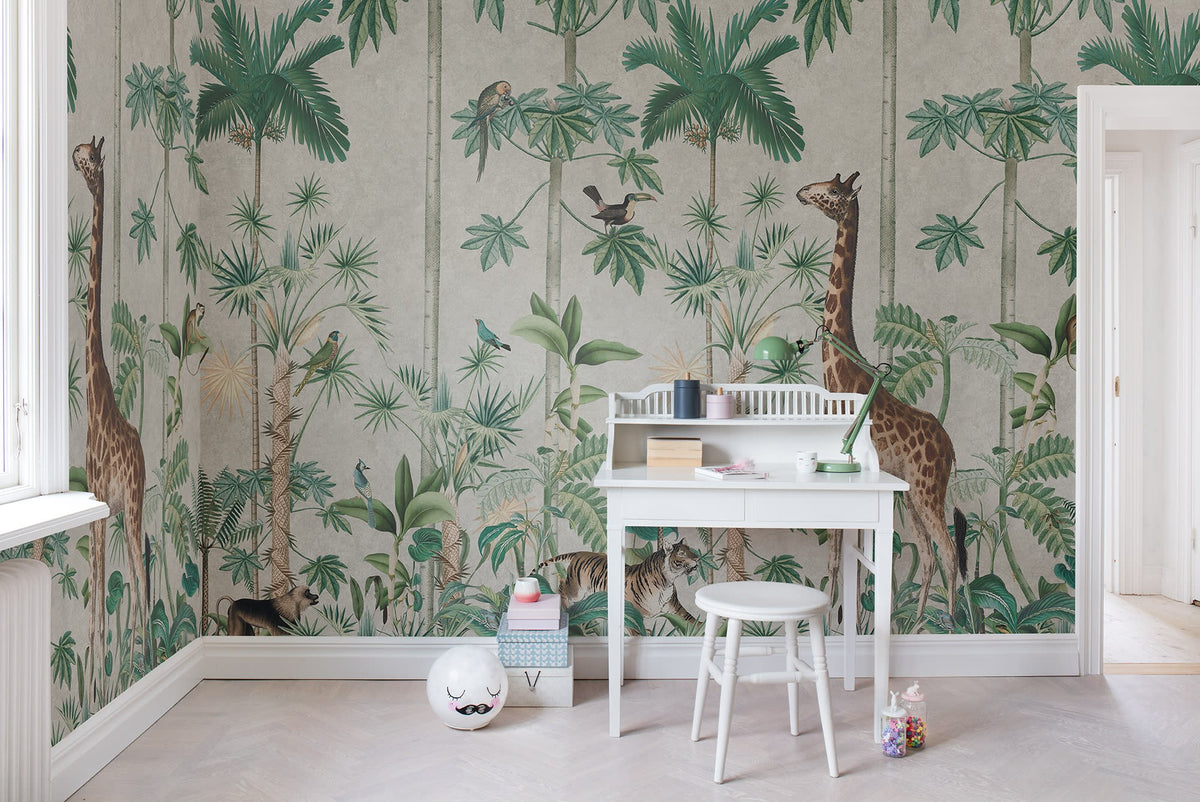 R16791 Giraffes Stroll Play Mural by Rebel Walls