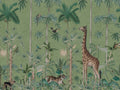 Giraffes Stroll Emerald Wonder World Mural by Rebel Walls