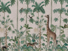 R16795 Giraffes Stroll Pastel Pink Wonder World Mural by Rebel Walls