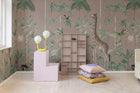 R16796 Giraffes Stroll Pink Wonder World Mural by Rebel Walls