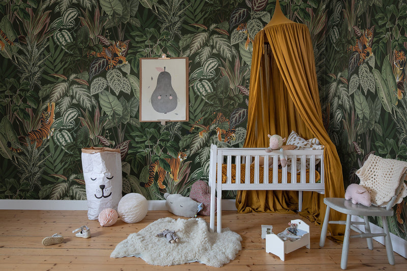 R16812 Mischievous Tigers Lush Play Mural by Rebel Walls