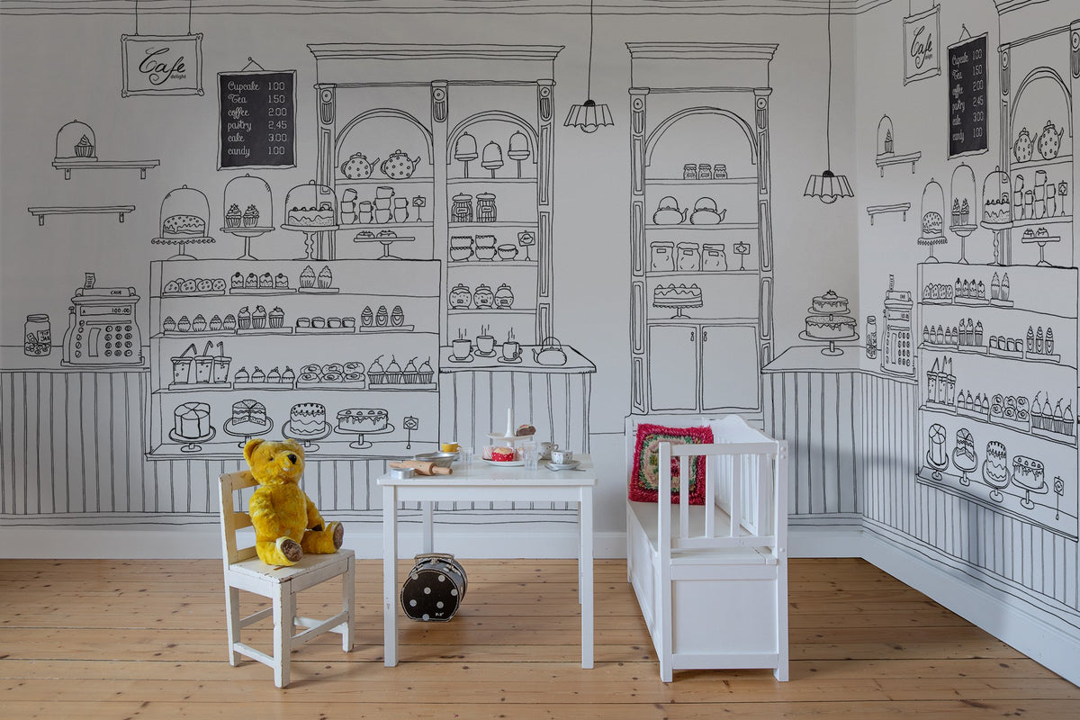 R16861 Le Petit Patisserie Play Mural by Rebel Walls