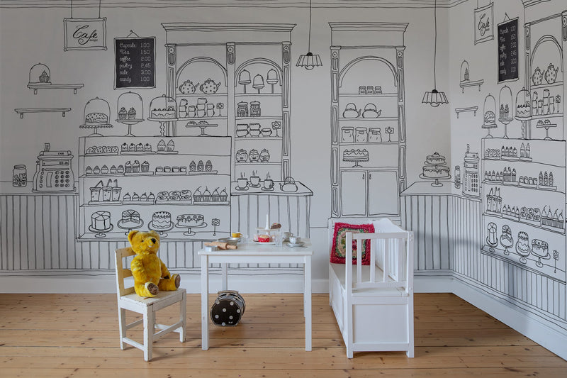 R16861 Le Petit Patisserie Play Mural by Rebel Walls