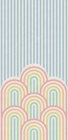R16872 Hilltops Rainbow Play Mural by Rebel Walls
