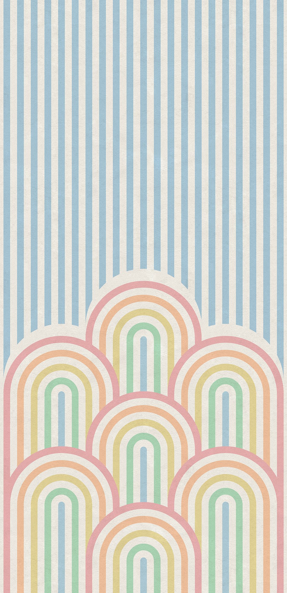 R16872 Hilltops Rainbow Play Mural by Rebel Walls