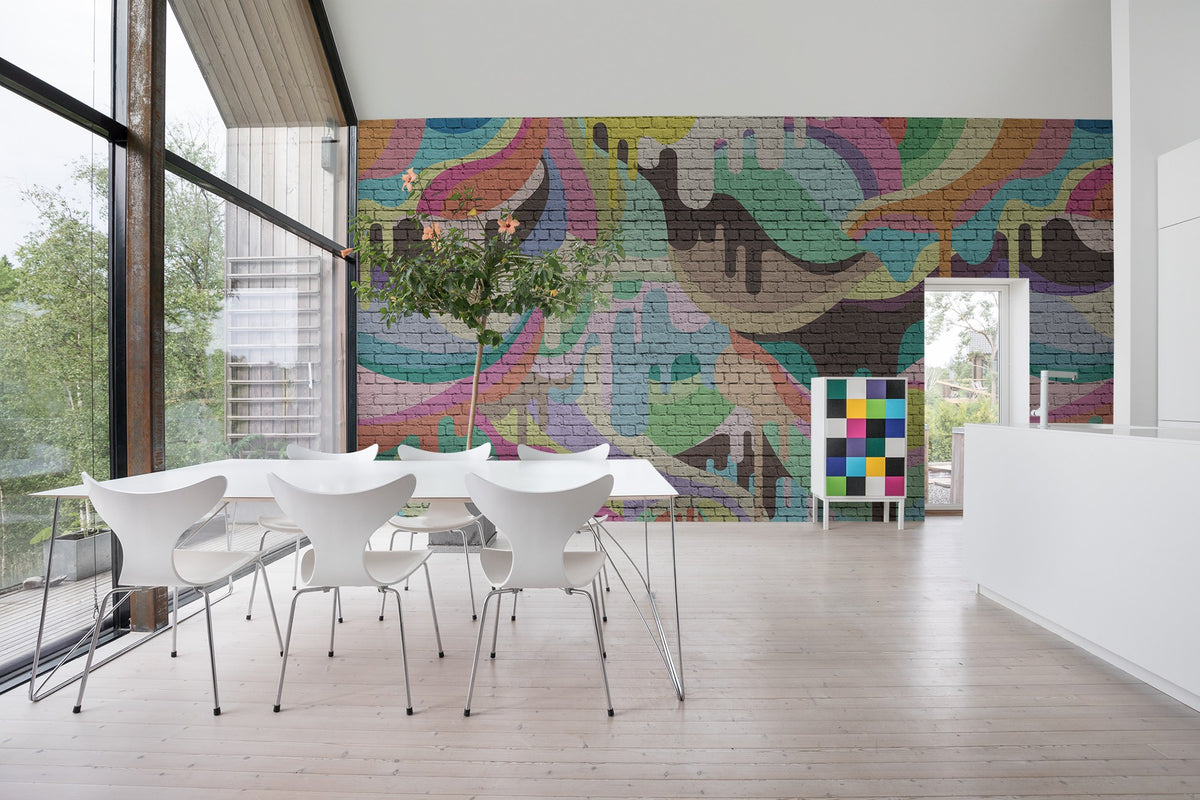 R16941 Dripping Rainbow Play Mural by Rebel Walls