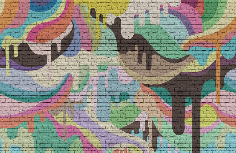 R16941 Dripping Rainbow Play Mural by Rebel Walls