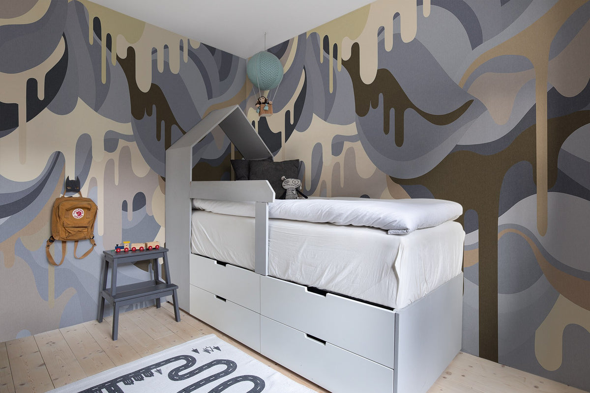 R16942 Dripping Rainbow Beach Play Mural by Rebel Walls