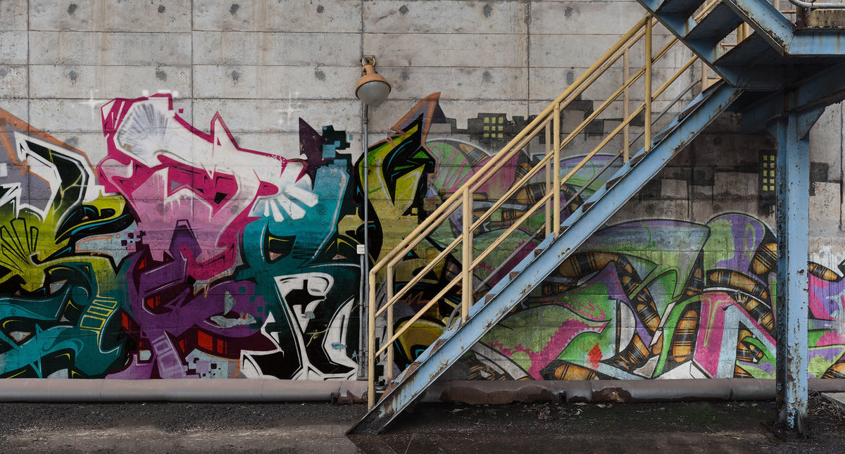 R16961 Stairway Graffiti Play Mural by Rebel Walls