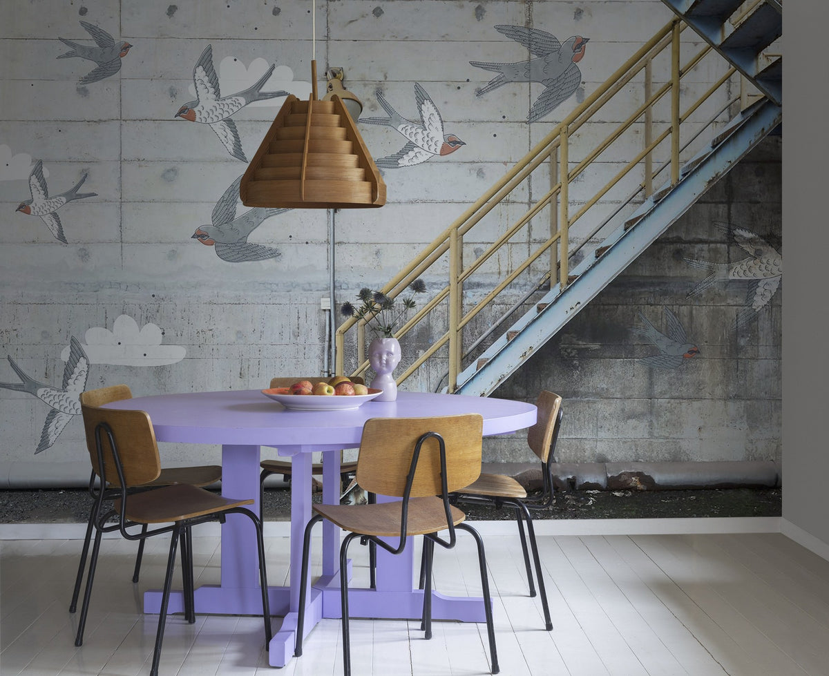 R16962 Stairway Graffiti Swallow Play Mural by Rebel Walls
