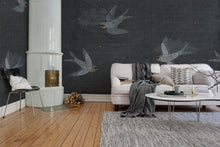 R16972 Concrete Art Night Swallow Play Mural by Rebel Walls