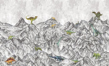 R16991 Dinosaur Mountain Pops Mural by Rebel Walls