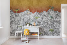 R16993 Dinosaur Mountain Volcano Pops Mural by Rebel Walls