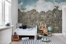 R16994 Dinosaur Mountain Day Well-Being Mural by Rebel Walls
