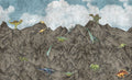 Dinosaur Mountain Day Well-Being Mural by Rebel Walls