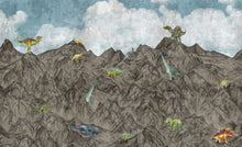 R16994 Dinosaur Mountain Day Well-Being Mural by Rebel Walls