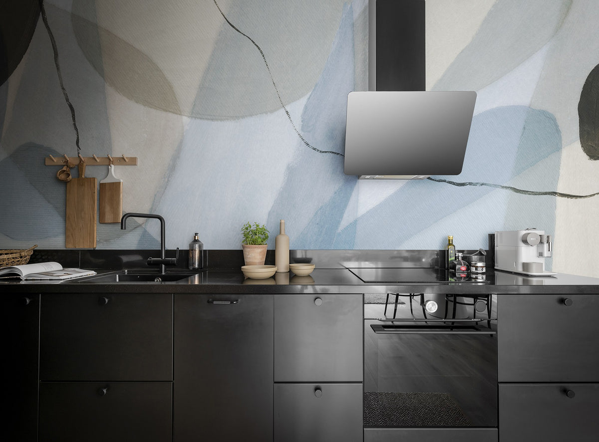 R17022 Asana Ocean Blue Simplicity Mural by Rebel Walls