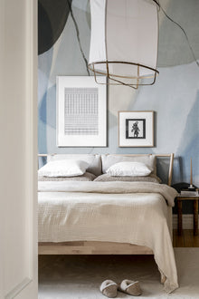 R17022 Asana Ocean Blue Simplicity Mural by Rebel Walls
