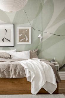 R17023 Asana Green Simplicity Mural by Rebel Walls