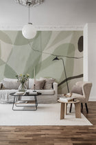 R17023 Asana Green Simplicity Mural by Rebel Walls