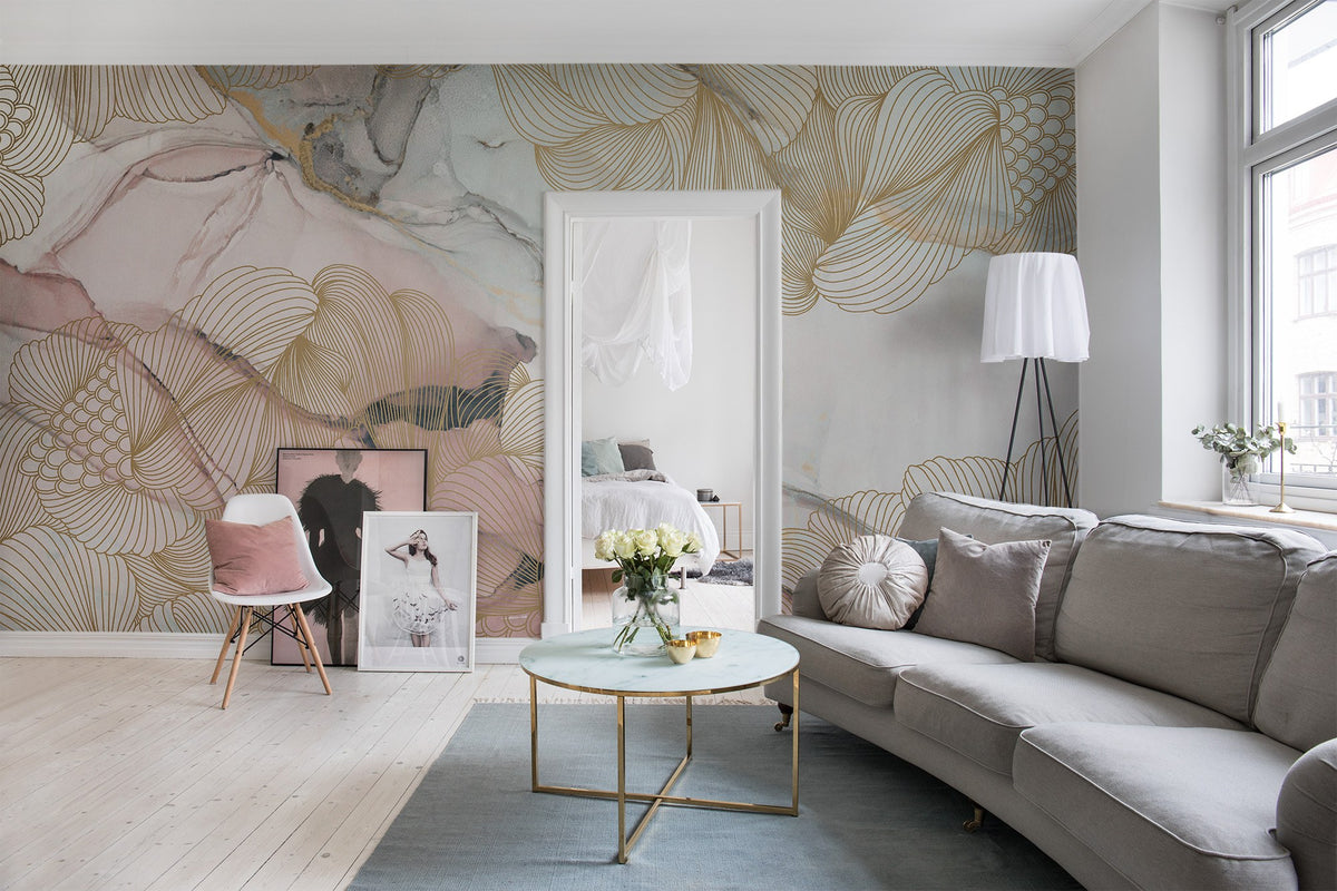 R17092 Opulence Pink Marble Re:Create Mural by Rebel Walls
