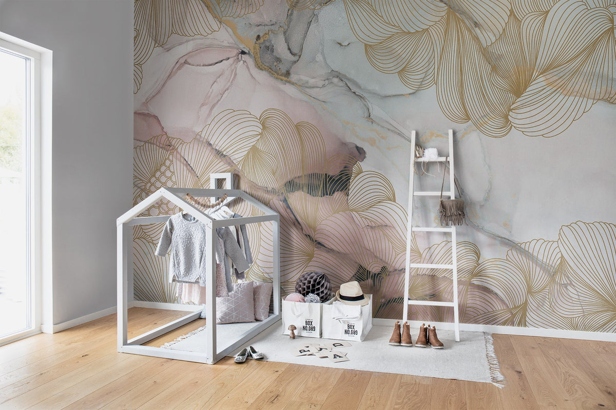 R17092 Opulence Pink Marble Re:Create Mural by Rebel Walls