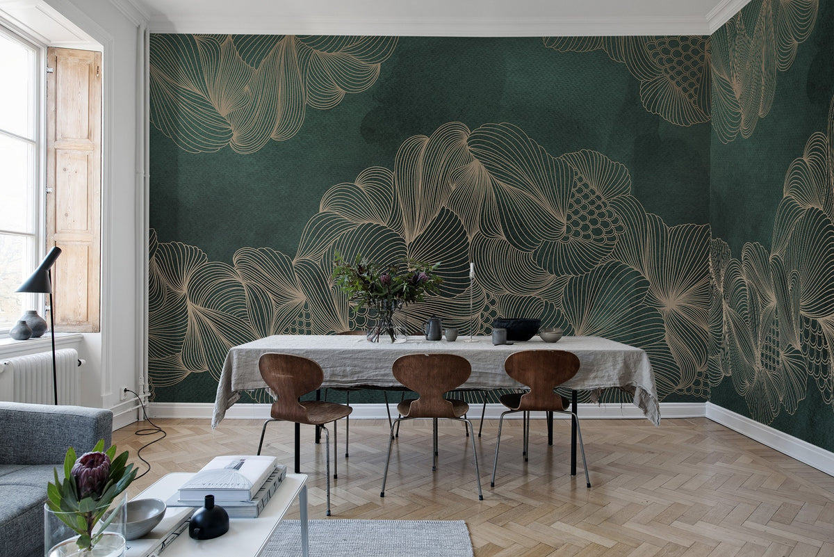 R17093 Opulence Jade Well-Being Mural by Rebel Walls