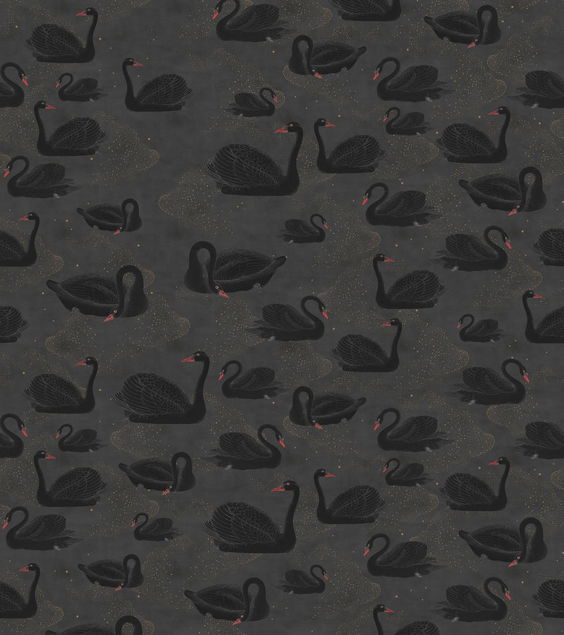 R17121 Cygne Noir Moss & Coral Mural by Rebel Walls