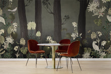 R17131 Rabbit Hole Moss Moss & Coral Mural by Rebel Walls