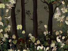 R17131 Rabbit Hole Moss Moss & Coral Mural by Rebel Walls