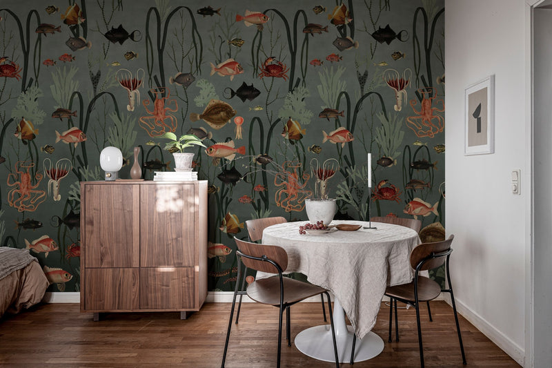 R17141 Aquatic Life Oxygen Moss & Coral Mural by Rebel Walls
