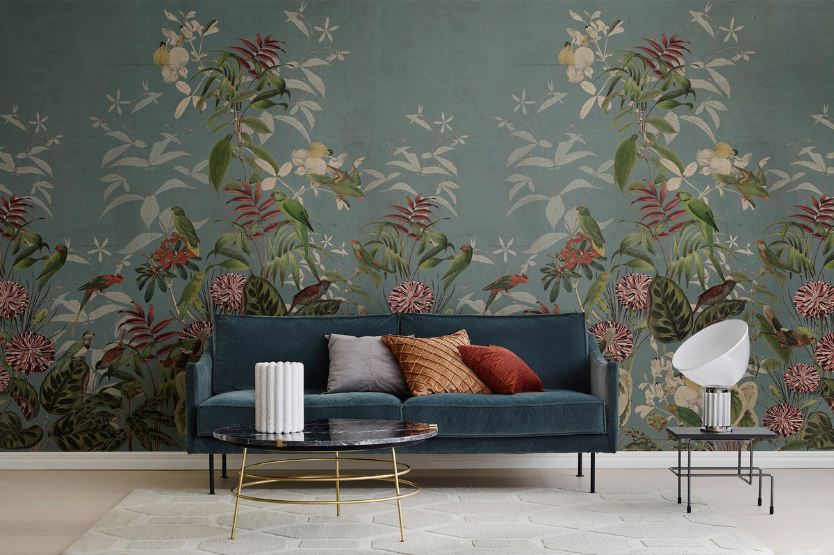 R17152 Vigor Oxygen Moss & Coral Mural by Rebel Walls