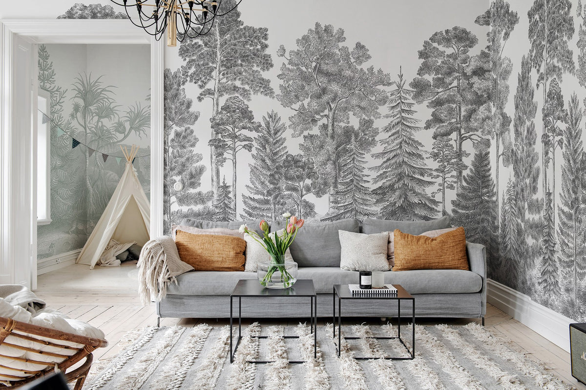 R17201 Scandinavian Bellewood Gray Pops Mural by Rebel Walls