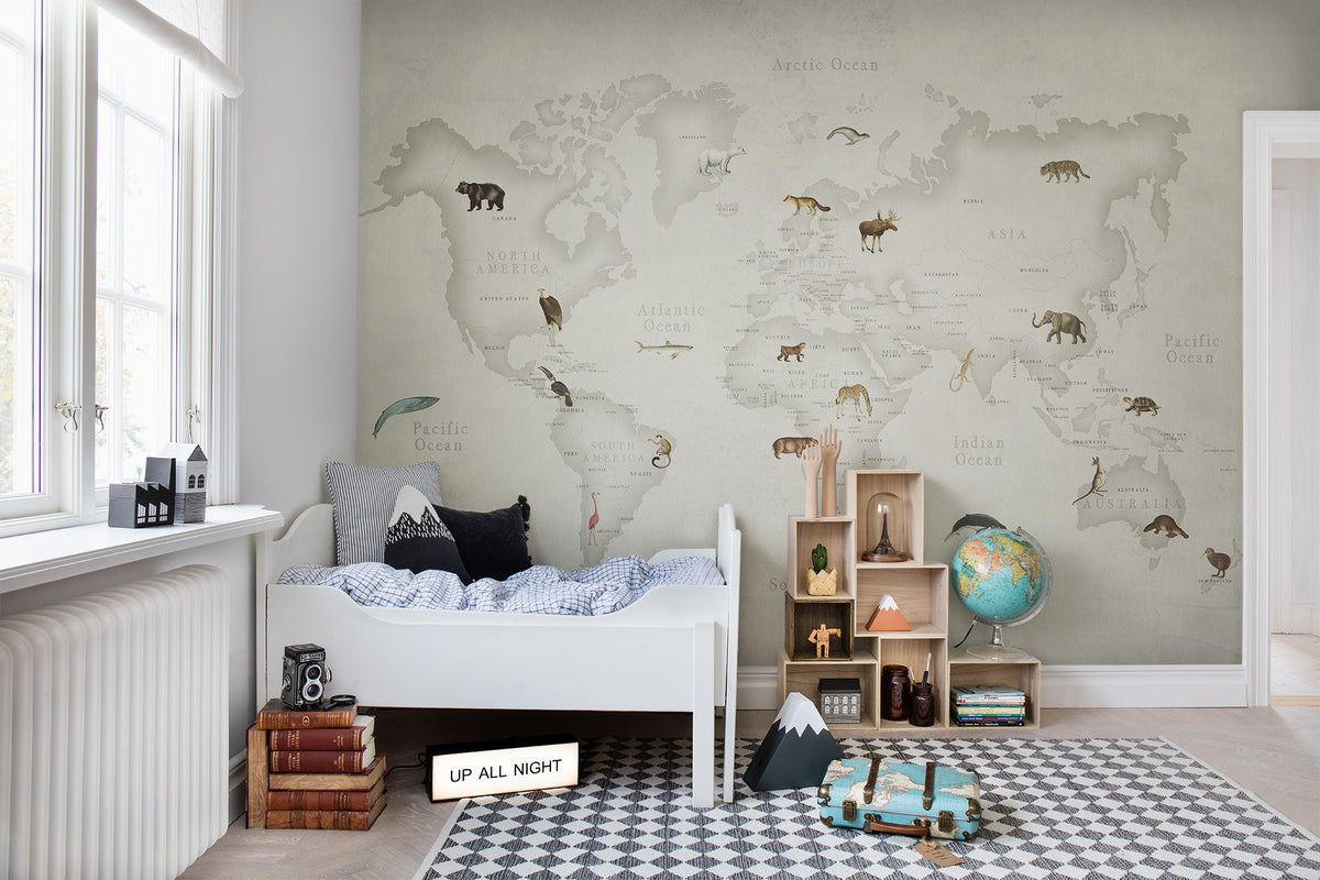 R17231 Animal World Well-Being Mural by Rebel Walls