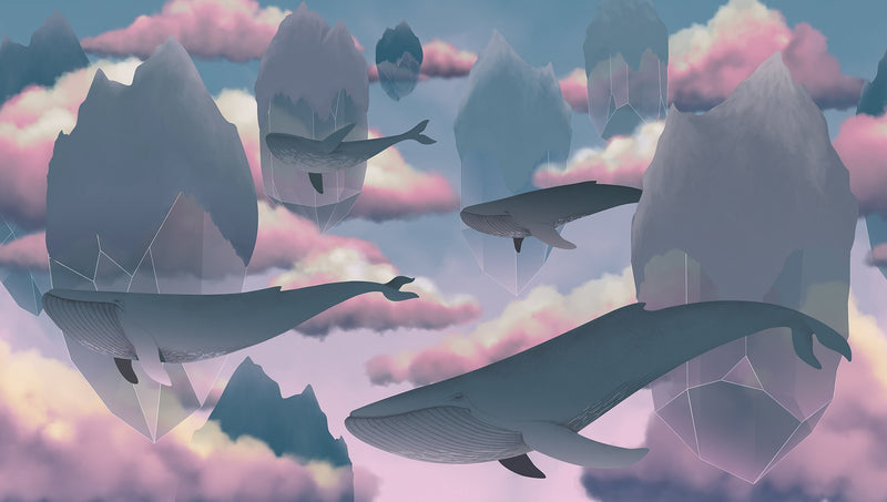 R17341 Floating Diamonds Reality Escape Mural by Rebel Walls