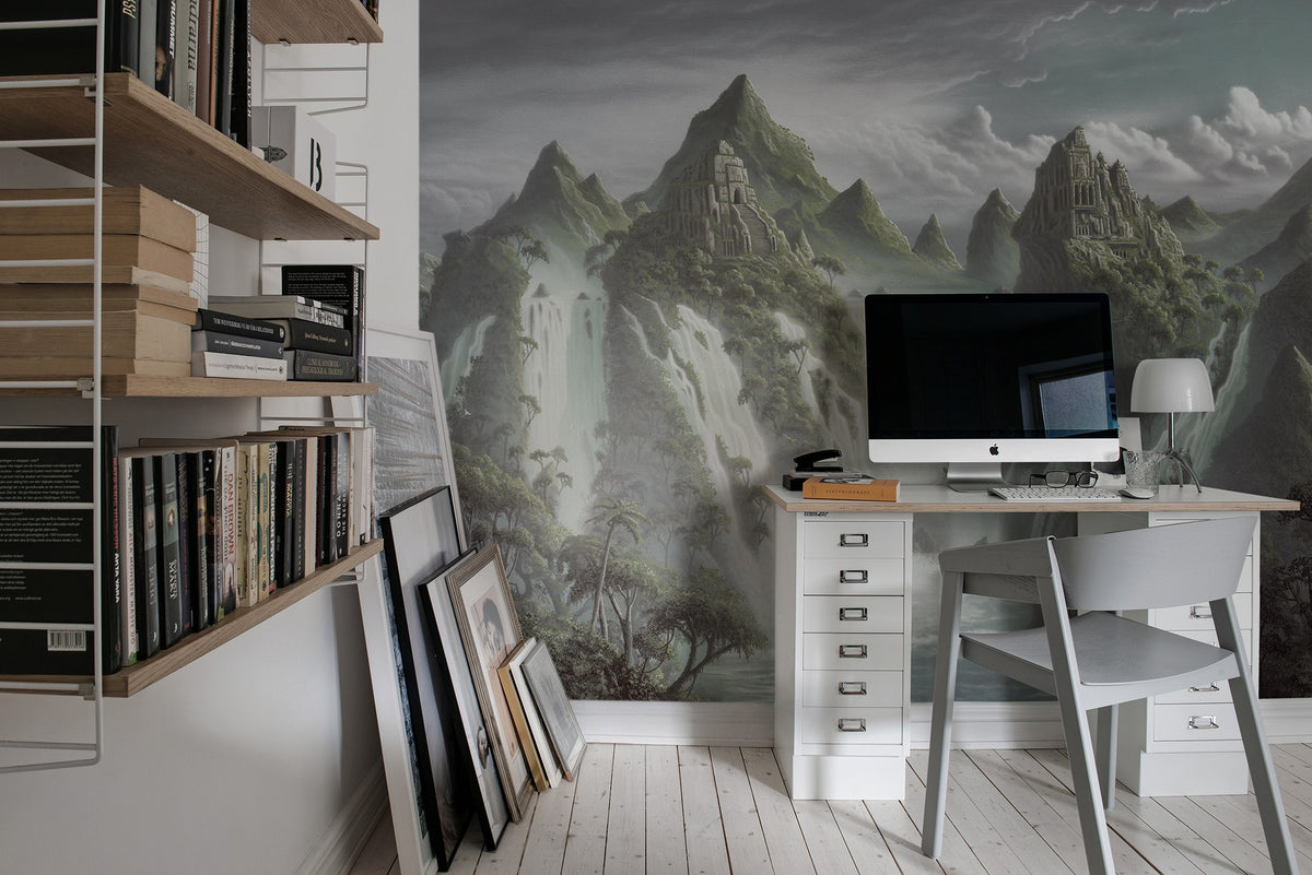 R17352 Fantasy World Dusk Scenery Mural by Rebel Walls