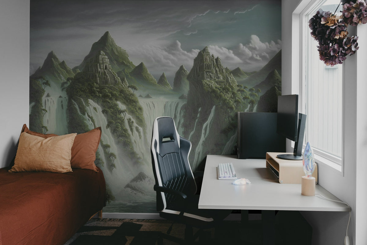 R17352 Fantasy World Dusk Scenery Mural by Rebel Walls