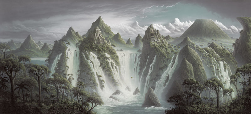 R17352 Fantasy World Dusk Scenery Mural by Rebel Walls