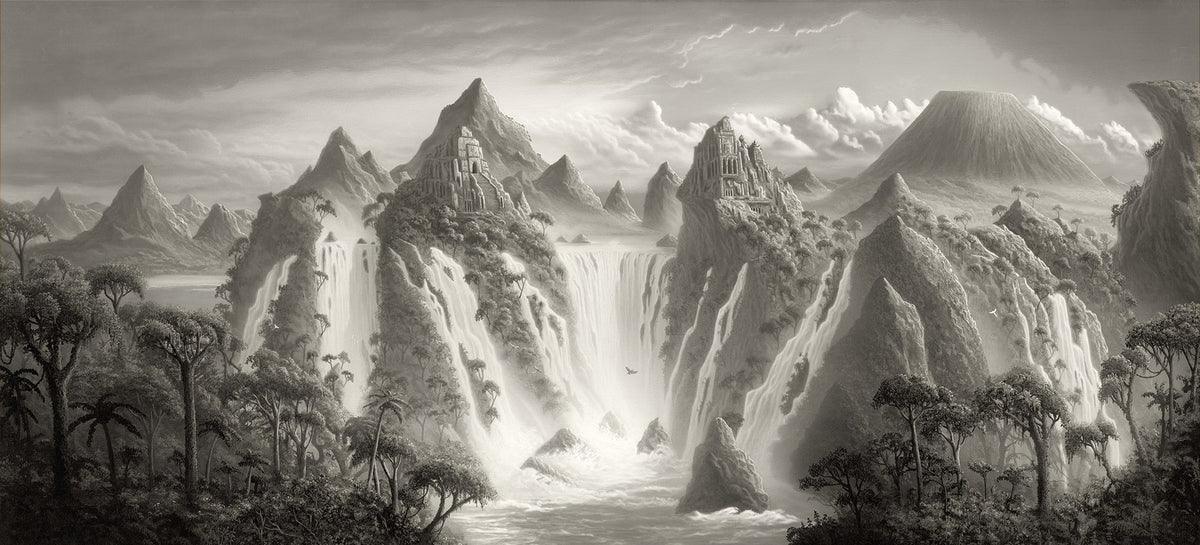 R17353 Fantasy World Vintage Scenery Mural by Rebel Walls