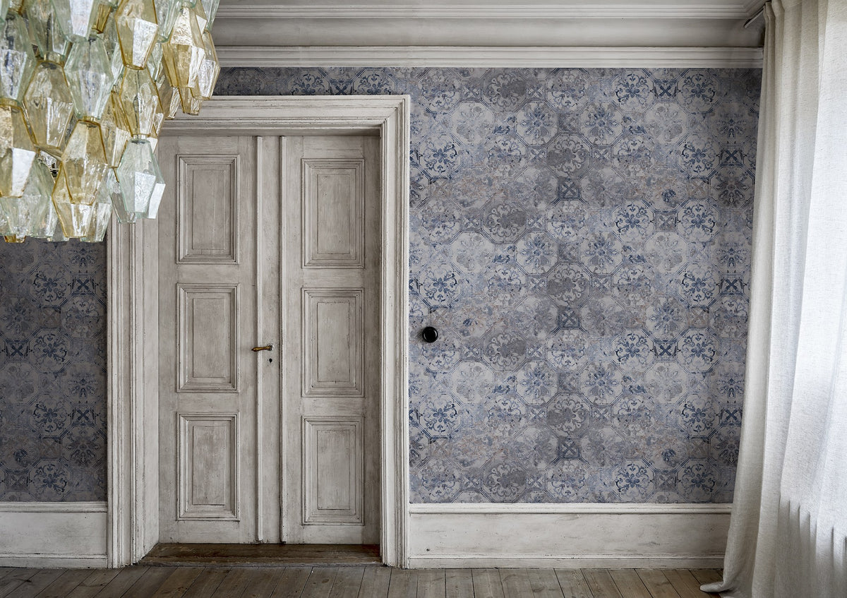 R17381 Oriental Tiles Scenery Mural by Rebel Walls