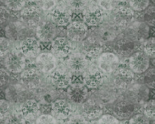 R17384 Oriental Tiles Sage Cultural Sceneries Mural by Rebel Walls