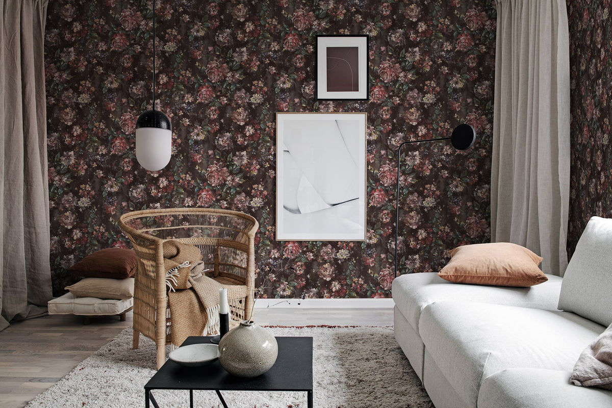 R17431 Jardin Red Velvet Oddity Wallpaper by Rebel Walls