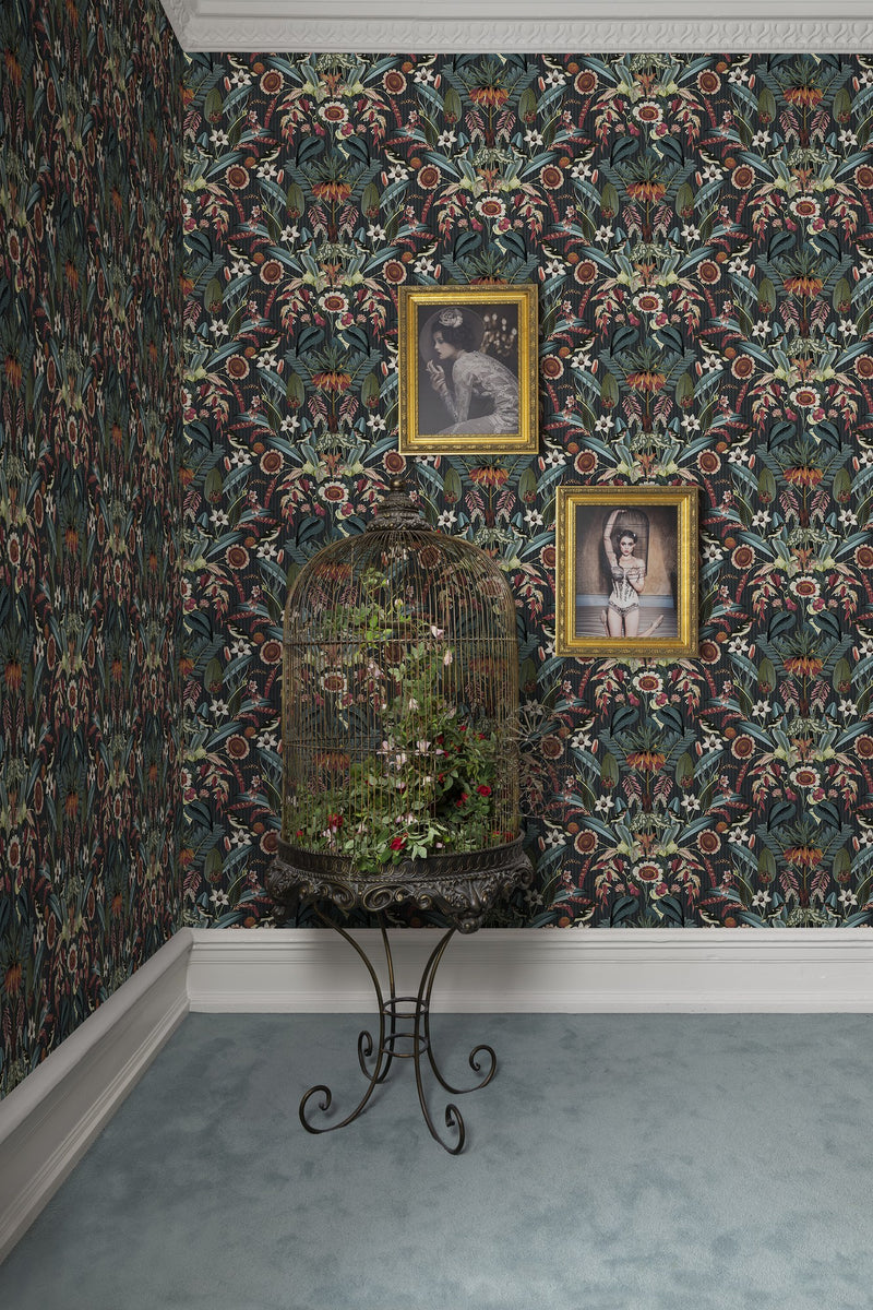 R17541 Arlon Teal Oddity Wallpaper by Rebel Walls