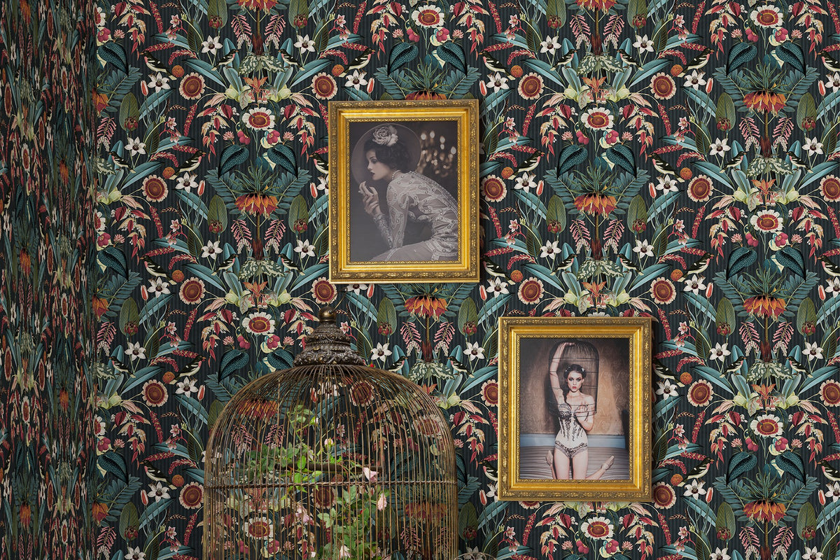 R17541 Arlon Teal Oddity Wallpaper by Rebel Walls