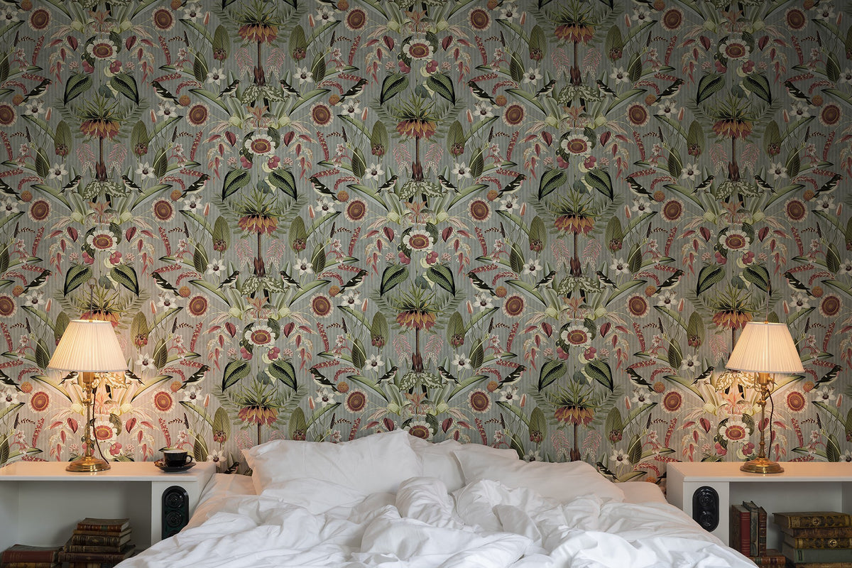 R17542 Arlon Green Oddity Wallpaper by Rebel Walls