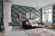 R17571 Palm Spring Teal Oddity Wallpaper by Rebel Walls