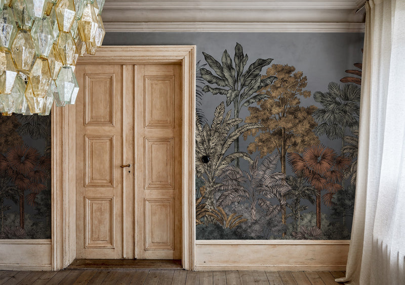 R17592 Tropical Bellewood Night Scenery Mural by Rebel Walls
